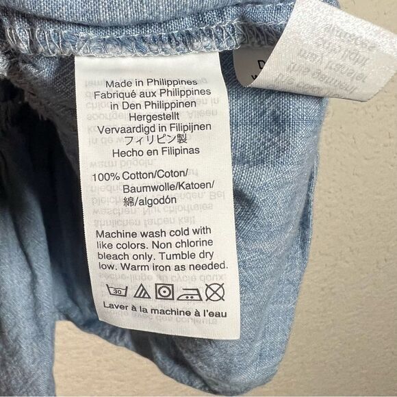 Madewell Blue Denim Chambray Ruffled Cami Tank Top Womens Size 4 - Picture 6 of 8